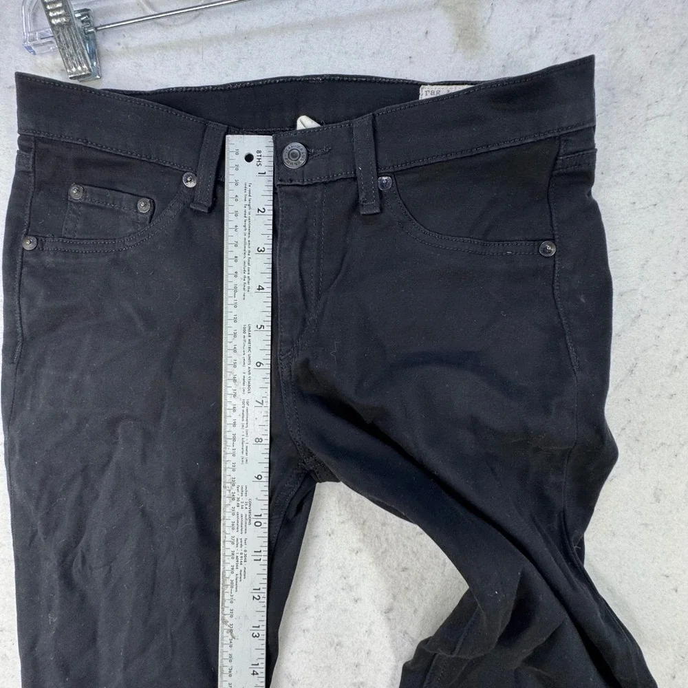 Rag & Bone Skinny Jeans Women 28 Black Plush Raw Hem W1503O163 Minimalist Edgy